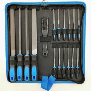 Customized 19PCS Carbon Steel File Set with Metal Flat File/Round File/Triangle
