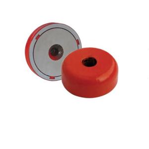 Red Shallow Pot Alnico 5 Magnets With Countersunk Hole