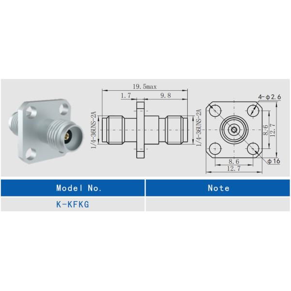 K2.92mm Female to Female RF Connector Stainless Steel Adapter 17.3mm Max