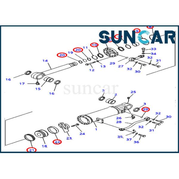 Bulldozer Inner Parts 707-99-64440 Ripper Seals Repair Kit For Komatsu D275A-2