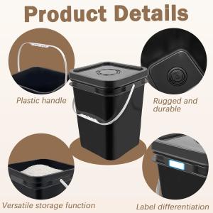 Square Bucket With Lid,Industries Barrels With Lid And Plastic Handle,Rain