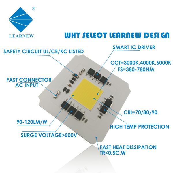Custom AC LED COB 120V-277V 7070 100W 110-120lm/W COB LED Chips For LED Industry