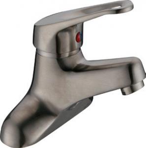 Cheap Classic Brushed Nickel Two Hole Mixer Taps , Single Lever Basin Faucet HN-5A08 for sale