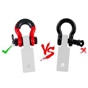 Non-standard Twisted D Ring Bow Shackle for Offroad Rescue Tow Strap in Metric