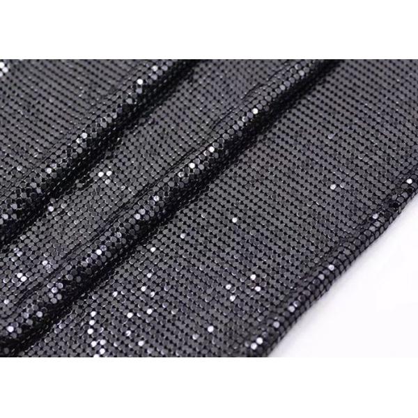 Decorative Shiny Metal Sequin Fabric , Metal Mesh Fabric For Clothing