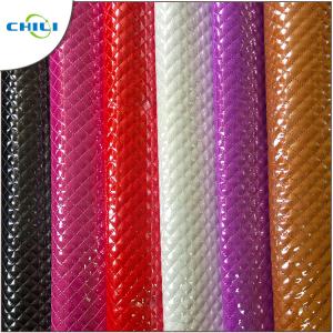 China Chunky Rexine Floral Quilted Leather Fabric , Faux Leather Upholstery Shoes Decor on sale