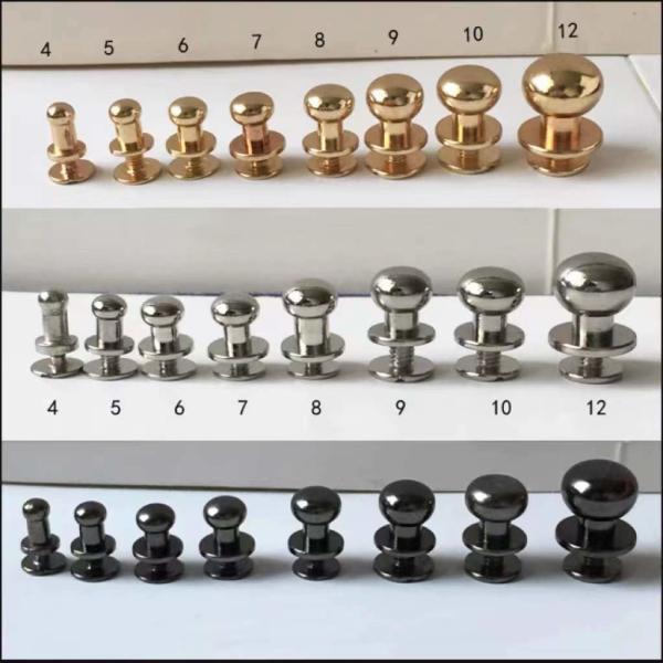Fadeless Leather Craft Metal Rivet Studs Round Head Button Stud Anti Abrasion