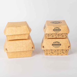Burger paper box custom logo eco-friendly food grade fast food takeaway burger