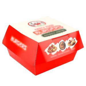 Personalized Design Recyclable Hamburger Boxes for Takeaway Food 4C/UV