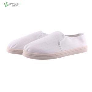 Autoclavable electronics factory cleanroom stripe canvas PVC outsole shoe