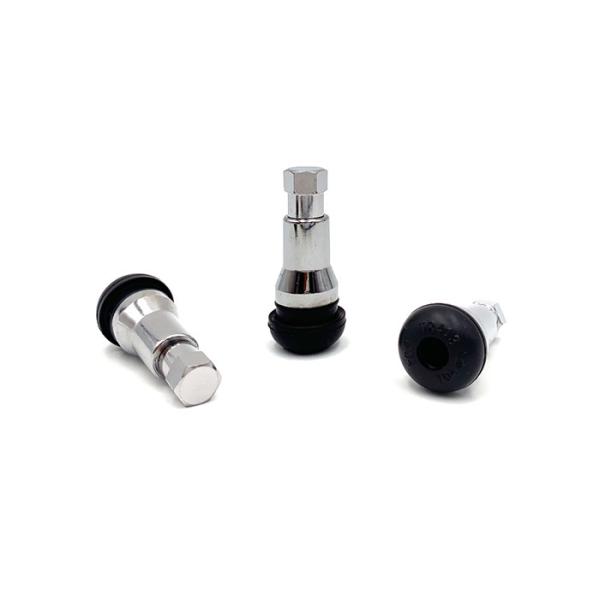 Quality Tubeless Snap In Valve Stems TR413AC 32mm/ 1.25'' Size With Chrome Sleeve wholesale