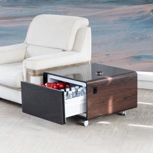 Refrigerated Drawer USB Interface Modern Smart Coffee Table with Aluminum Metal