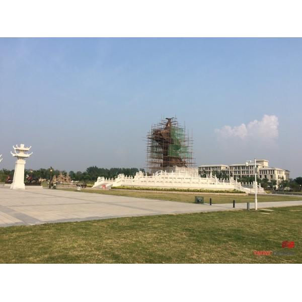 Metal Giant Figure Sculpture Cao Cao Red Copper Statue Square Sculpture Customizable