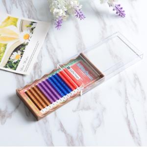 Mixed 4 Colors Full Set Eyelash Extensions , Individual Fake Eyelashes Hand Made