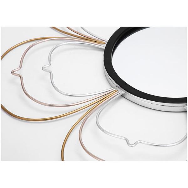 Black Silver Gold Metal Floral Frame Decorative Wall Mirror Small Size For Wall Decoration