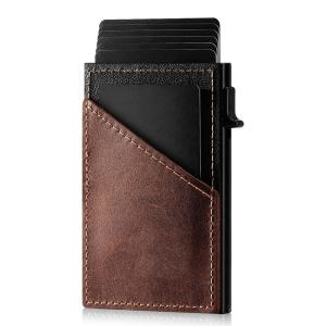 Men's Business Automatic Pop-Up Ultra-Thin RFID Card Holder in Contrasting