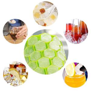 Hexagon Shape Silicone 37pcs Ice Cube Mold With Lid