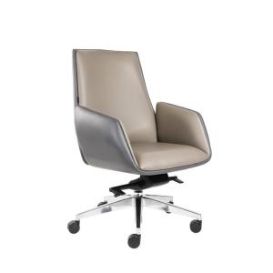 Conference 22KGS 45Kg/M3 PU Leather Revolving Chair Middle Back