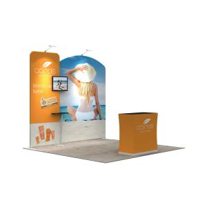 Polyester Fabric Convention Exhibit Displays Heat Transfer Printing Curved Shape