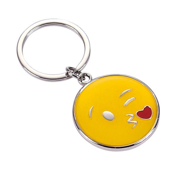Customized Oil Filled Plated Enameled Zinc Alloy Metal Keychain