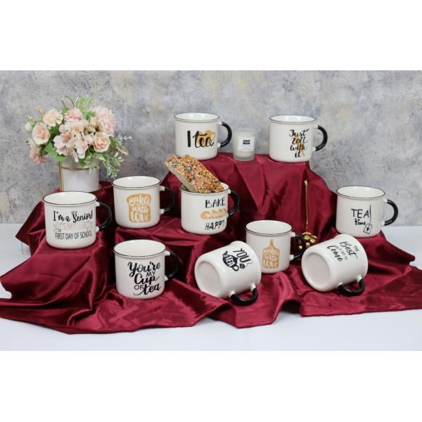 Quality 320cc Mug With Handle Porcelain Tea/Coffee Mug for Home office using retro style wholesale