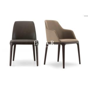 China Leather Solid Wood Modern Dining Chair For Restaurant ZZ-ZC02B on sale