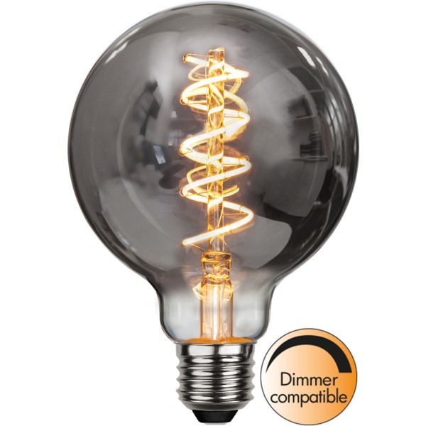 B22 4000k Dimmable Vintage Globe Filament Bulb G95 Smoky 4watt 360 Degree Beam