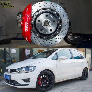 China Front Big Brake Kit 4 Piston Caliper With 330x28mm Rotor Auto Brake System For Volkswagen Golf Sports 17 Inch Car Rim on sale