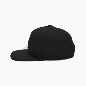 Black Plastic Snap Buckle Flat Brim Snapback Hats One Size Fits All Structured