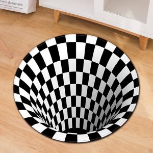 3D Geometric Pattern Round Chair Mat Living Room Sofa Floor Carpet