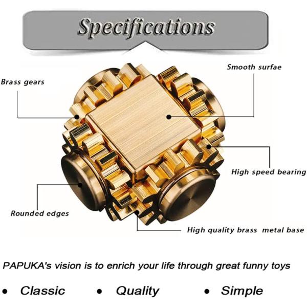 Unisex Metal Fidget Spinner Toy for Anxiety and Stress Relief Gear Linkage Resistance