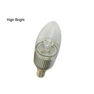 Energy saving Aluminium Alloy 3W E14 / E12 / E27 LED Candle Light Bulbs With PC
