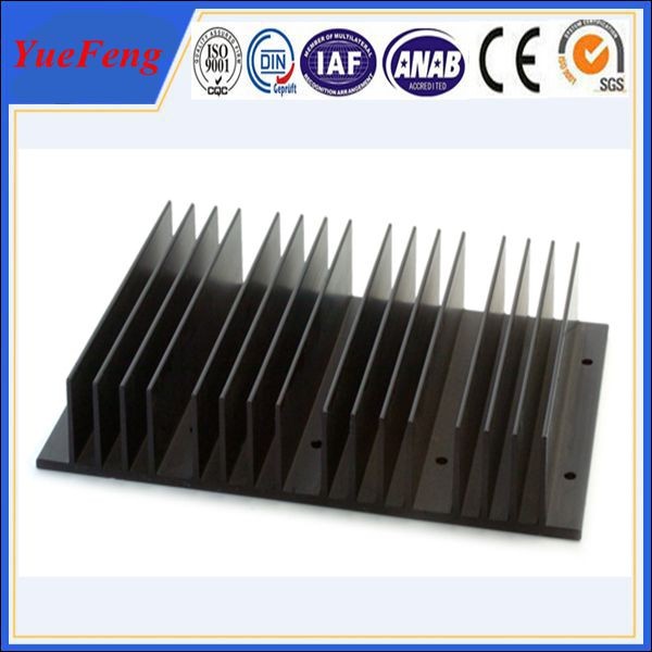 Quality Black anodizing extrusion aluminum heat sinks profiles with cnc drilling processing wholesale