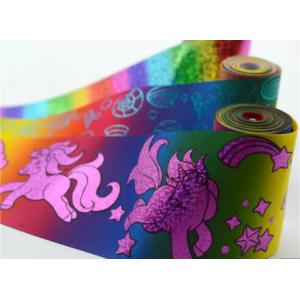 Customized Rainbow Print Satin Grosgrain Ribbon with Logo For Wrapping