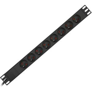 8 Way French Type PDU Extension Socket With On/Off Switch, Overload Protector