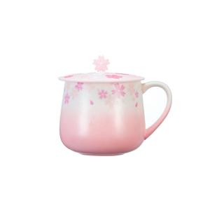 S&K New Spring Summer Flower Ceramic Custom Coffee Mugs Cups with lid as gift