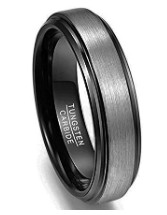 China Matt Silver And Black Men's Wedding Ring Gold Tungsten Carbide Tungsten Steel Ring Provide Mould Making And Making Service on sale
