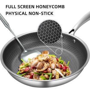 Induction Stovetop Frying Pan Honeycomb Coating Non Stick Stainless Steel