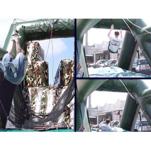 High 80ft Green Inflatable Sports Games Long Giant Inflatable Zip Line For