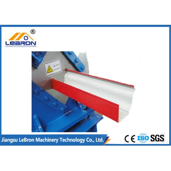 Blue color Hydraulic guillotine PLC Control Automatic Metal Gutter Roll Forming