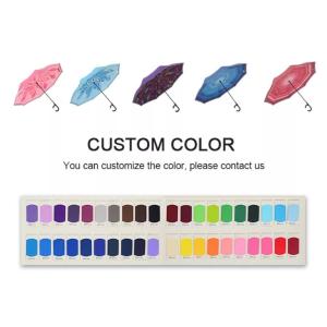 Custom Fiberglass Frame Reverse Inverted Umbrella Double Layer With C Shape