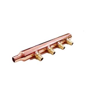 Red Copper 4 Branch Manifold 3/4'' X 1/2'' Lead Free Brass Fittings