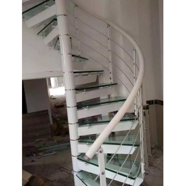 Spiral StaircaseVH02S Spiral Stainless Steel Stair Tread Beech Glass Handrail 304 Stainless Steel Step Length 800mm