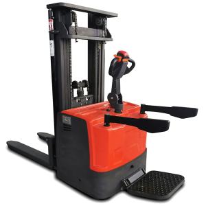 Cheap electric pallet stacker counter balance legless 1600 kg electric stacker forklift AC drive motor for sale