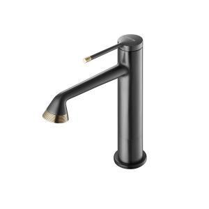 Contemporary 251mm Basin Mixer Faucet Gun Gray Polished Surface