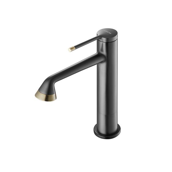 Quality Contemporary 251mm Basin Mixer Faucet Gun Gray Polished Surface wholesale