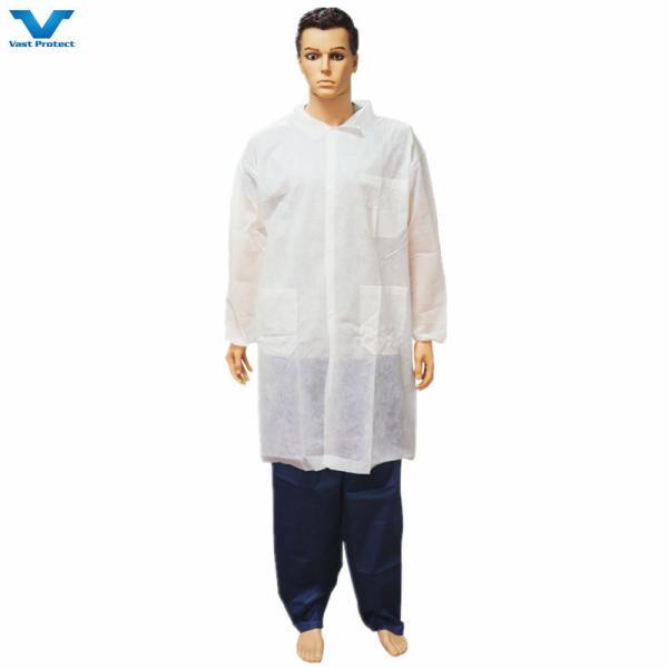 Quality Disposable Lab Coat With Long Sleeve Elastic Cuffs And Waterproof Pocket Free Benefit wholesale