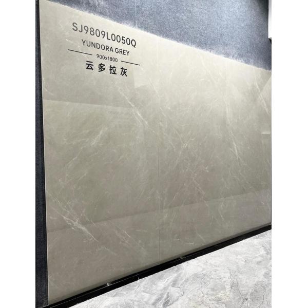 Polished Glazed Porcelain Tile 900x1800mm Light Gray Non-Slip