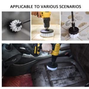 4 Pack Power Drill Brush Multi Purpose Extended Long Attachment Kit For Grout