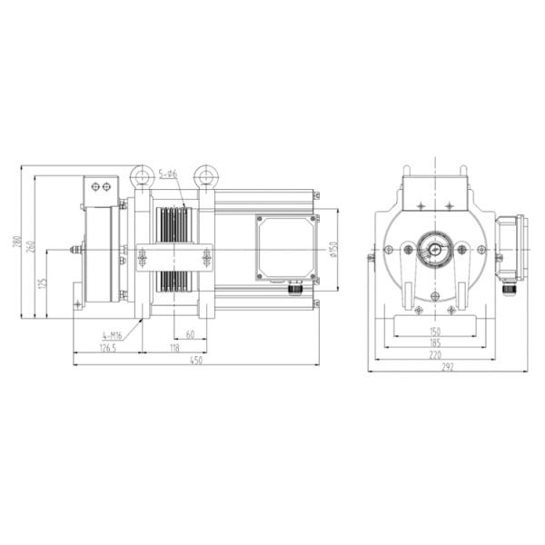 3Kw 0.4m/S Gearless Traction Motor Passenger Elevator Parts